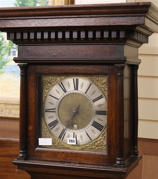 William Lane of Calstone. A mid 18th century oak thirty hour longcase clock